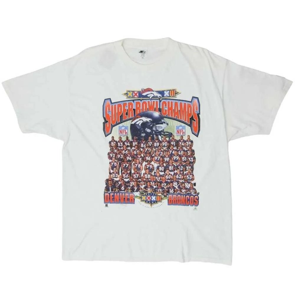 Starter 1998 NFL Denver Vs Broncos Super Bowl Champs VNTG T-Shirt